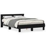 vidaXL Cadre de lit Chêne noir 140 x 190 cm Bois d'ingénierie