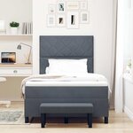 vidaXL Lit à ressorts avec matelas Gris foncé 120 x 190 cm Velours