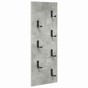 vidaXL Porte-manteau mural Montage mural Gris béton 30 x 1.5 x 80 cm
