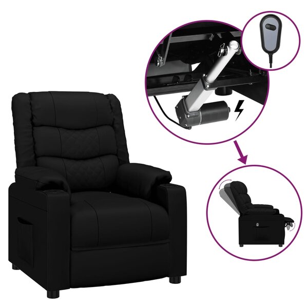 vidaXL Fauteuil inclinable électrique Noir Similicuir