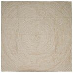 vidaXL Tapis de surface Carré Naturel et Blanc 240 x 240 cm Jute
