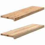vidaXL Marches d'escalier 2 Pièces non traité bois de chêne massif