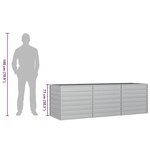 vidaXL Lit surélevé de jardin 240x80x77 cm Acier galvanisé Argenté