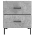 vidaXL Table de chevet gris béton 40x35x47 5 cm bois d’ingénierie
