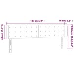vidaXL Tête de lit à LED Bleu foncé 183x16x78/88 cm Velours