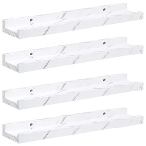 vidaXL Étagère Murale avec étagère 4 Pièces Marbre blanc 40 x 9 x 3 cm