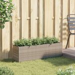 vidaXL Jardinière avec 3 pots gris 105x30x32 cm résine tressée