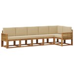 vidaXL Ensemble de canapés d'extérieur 6 pc Naturel et Beige Polyester