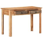 Bureau table poste de travail meuble d'ordinateur informatique étude 110 x 50 x 75 cm bois de récupération massif brun 02_0023368