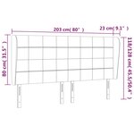 vidaXL Tête de lit avec oreilles Crème 203x23x118/128 cm Tissu