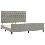 vidaXL Cadre de lit sans matelas gris clair 160x200 cm velours