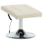 vidaXL Fauteuil de massage avec repose-pied blanc crème similicuir