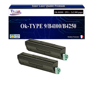 T3AZUR - 2x Toners compatibles avec Oki B4100  B4150  B4200  B4250  B4250N