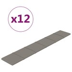 vidaXL Panneaux muraux 12 Pièces Gris clair 90x15 cm Velours 1 62 m²