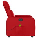 vidaXL Fauteuil de massage inclinable électrique rouge similicuir