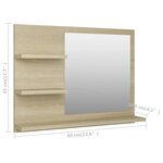 vidaXL Miroir de salle de bain chêne sonoma bois d’ingénierie