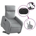 vidaXL Fauteuil inclinable Gris clair Tissu