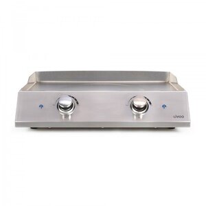 Plancha électrique inox 2 thermostats 2800W - Plaque amovible inox - 2 thermostats ajustables