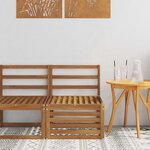 vidaXL Sofa de milieu extérieur Bois d'Acacia Massif Naturel