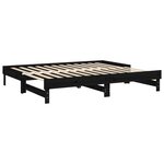 vidaXL Lit coulissant Noir 2x(90x200) cm Bois de pin massif