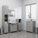 vidaXL Ensemble de meubles de salle de bain 4 Pièces Gris béton