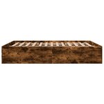 vidaXL Cadre de lit sans matelas chêne fumé 160x200 cm