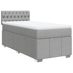 vidaXL Sommier à lattes de lit et matelas Gris clair 90x190 cm Tissu