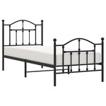 vidaXL Cadre de lit métal sans matelas avec pied de lit noir 90x190 cm