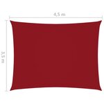 vidaXL Voile de parasol Tissu Oxford rectangulaire 3 5x4 5 m Rouge