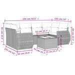 vidaXL Salon de jardin avec coussins 7 Pièces beige résine tressée
