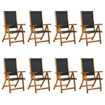 vidaXL Chaises de jardin pliantes lot de 8 acacia massif et textilène