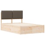 vidaXL Cadre de lit avec tête de lit rembourrée Taupe 120 x 200 cm