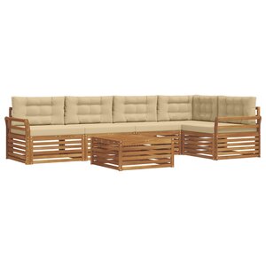 vidaXL Ensemble de canapés d'extérieur 6 pc Naturel et Beige