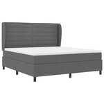 vidaXL Lit à ressorts avec matelas Gris foncé 180 x 200 cm tissu