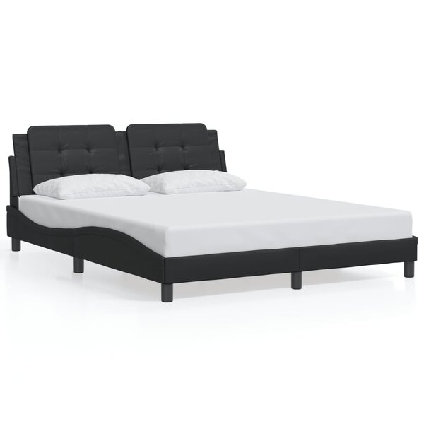 vidaXL Cadre de lit sans matelas Zadar noir 160x200 cm similicuir
