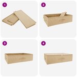 vidaXL Boîte de rangement 24 Pièces Crème 70 x 40 x 18 cm Tissu intissé