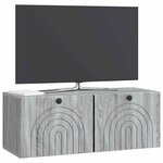vidaXL Meuble TV mural Sonoma gris 78 5 x 31 x 30 cm Bois d'ingénierie