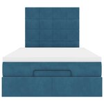 vidaXL Cadre de lit ottoman avec matelas bleu foncé 120x200 cm velours