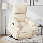 vidaXL Fauteuil inclinable électrique beige tissu microfibre