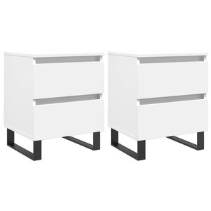 vidaXL Tables de chevet 2 Pièces blanc 40x35x50 cm bois d’ingénierie