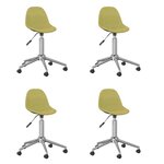 vidaXL Chaises pivotantes à manger lot de 4 vert tissu