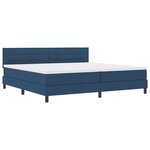 vidaXL Lit à ressorts avec matelas avec LED Bleu 200 x 200 cm tissu