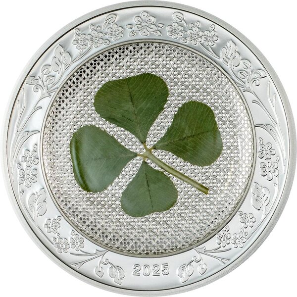 Pièce de monnaie en Argent 5 Dollars g 31.1 (1 oz) Millésime 2025 Four Leaf Clover OUNCE OF LUCK