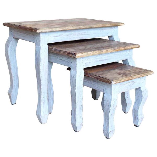 vidaXL Ensemble de tables gigognes 3 Pièces bois d'acajou massif