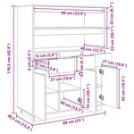 vidaXL Buffet haut Marron miel 89x40x116 5 cm Bois massif de pin