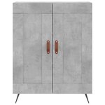 vidaXL Buffet haut Gris béton 69 5x34x180 cm Bois d'ingénierie