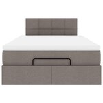 vidaXL Lit ottoman avec matelas et LED Taupe 120x190 cm tissu