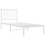 vidaXL Cadre de lit métal sans matelas avec tête de lit blanc 75x190cm