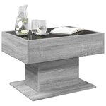 vidaXL Table basse avec LED sonoma gris 70x50x45 cm bois d'ingénierie