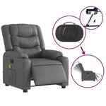vidaXL Fauteuil de massage inclinable électrique gris similicuir